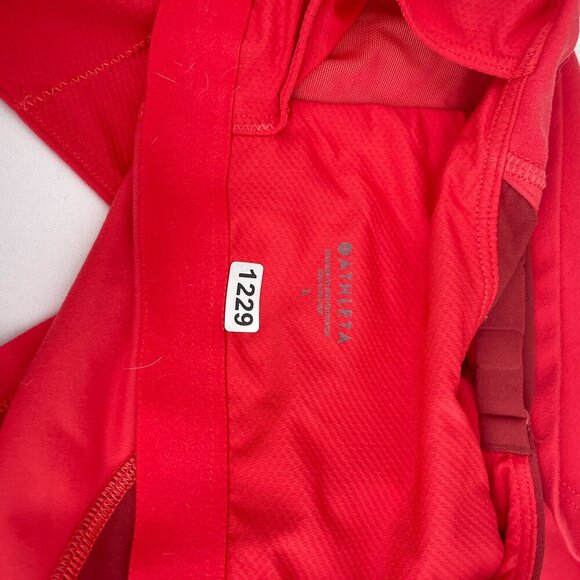 Athleta Intention Crop Top A-C Sports Bra Lychee Red Cutout Adjustable Straps L - Picture 6 of 7